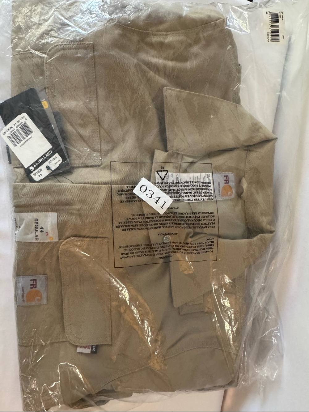 Carhartt Men’s Cargo Pants in Khaki Tan Mens Large Chest 44